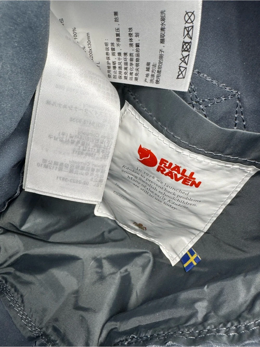 Fjallraven Kanken Mini Backpack - Grey with Red Logo